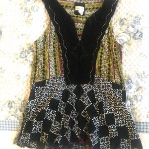 Anthropology Mixed Patterned Top
